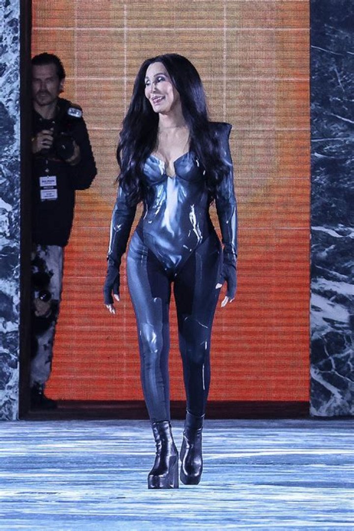 Cher In Latex Catsuit On Balmain Runway At Paris Fashion Week: Photos – Hollywood Life
