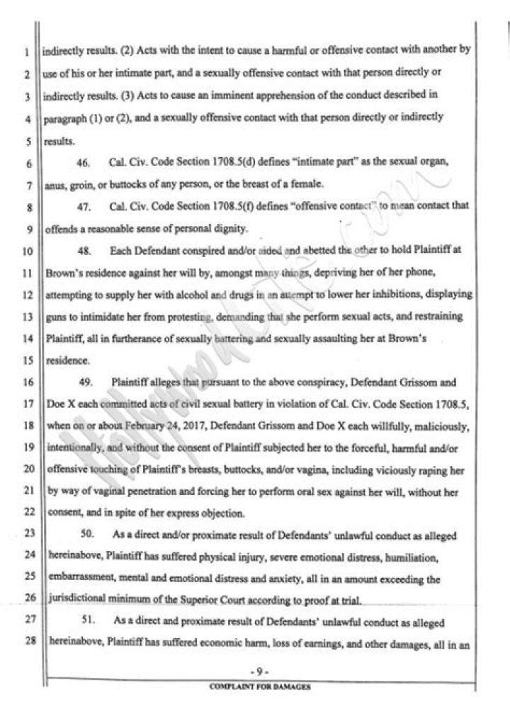 Chris Brown Sexual Assault Suit Court Docs — PICS