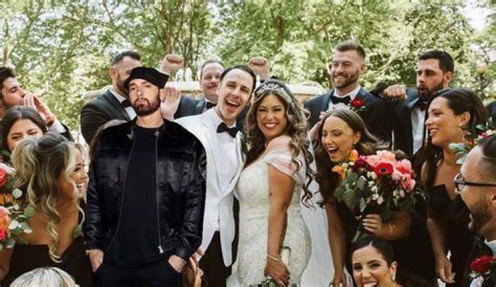 Eminem Poses With Daughter Hailie Jade for Rare Photo as She Stuns on Her Wedding Day