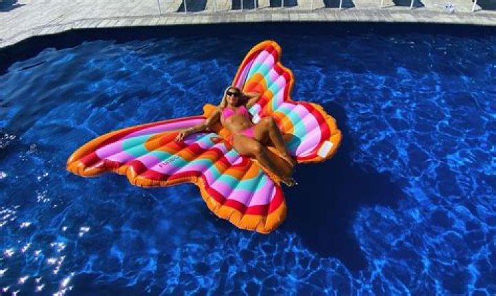 ‘RHONJ’ Star Gia Giudice, 20, Rocks Pink Bikini While Lounging On A Butterfly Float