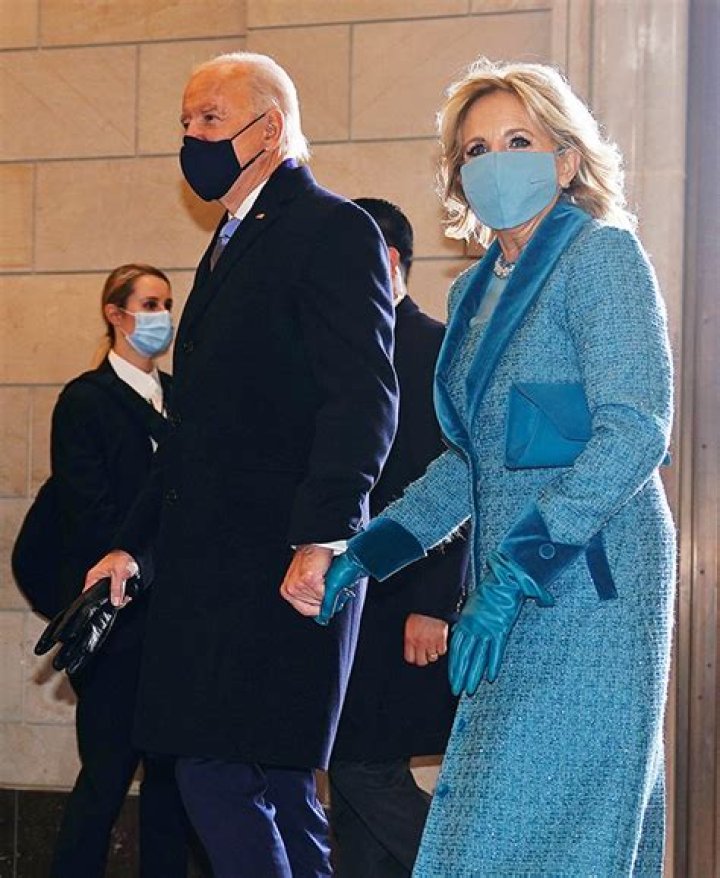Dr. Jill Biden Looks Regal In Ocean Blue Tweed Coat & Dress For Inauguration: See Photo