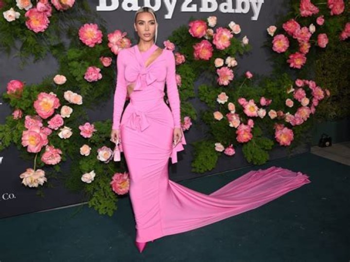 Kim Kardashian Is Gorgeous In Sexy Pink Gown With Cutouts For Baby2Baby Gala: Photos