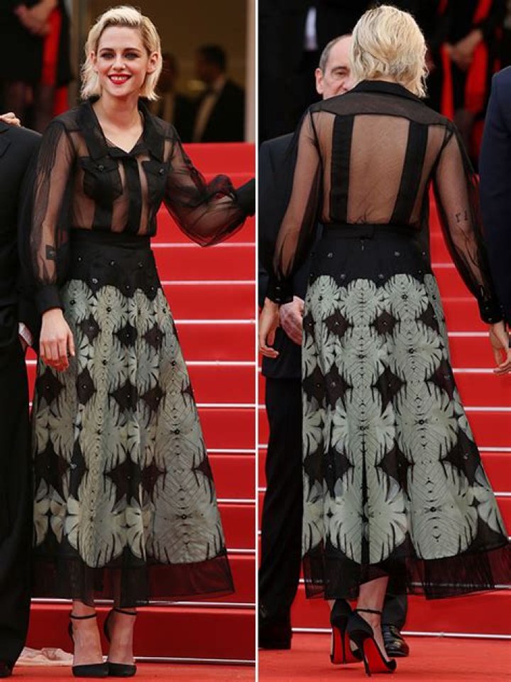 Kristen Stewart Goes Braless In Sheer Black Blouse At Cannes
