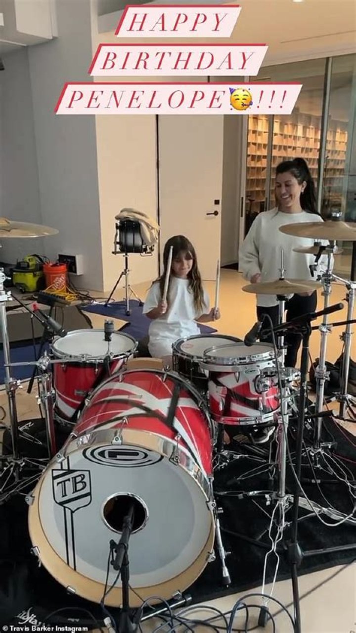 Penelope Disick Plays Travis Barker’s Drums As He Wishes Her A Happy 9th Birthday — Video
