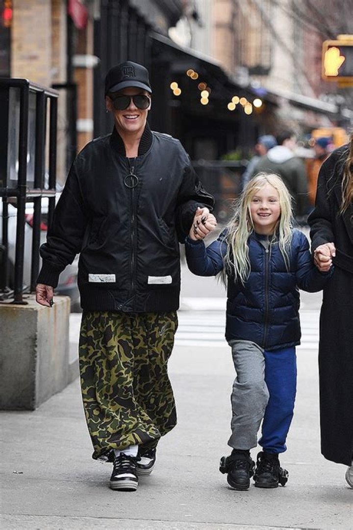 Pink Holds Hands With Lookalike Son Jameson, 6, In NYC: Photos