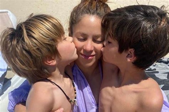 Shakira Snuggles Up To Sons Sasha, 6, & Milan, 8, In Rare Photos After Surfing Lessons On Wave Machine