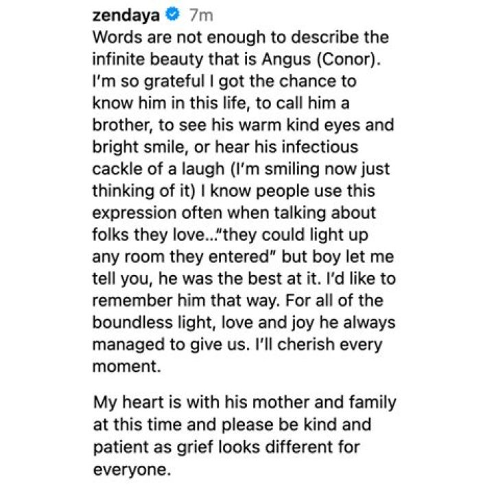 Zendaya Reacts To ‘Euphoria’ Co-Star Angus Cloud’s Death – Hollywood Life