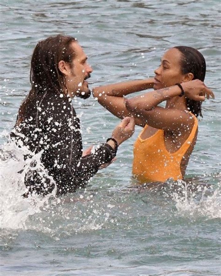 Zoe Saldana Rocks Orange Swimsuit While With Husband Marco Perego – Hollywood Life